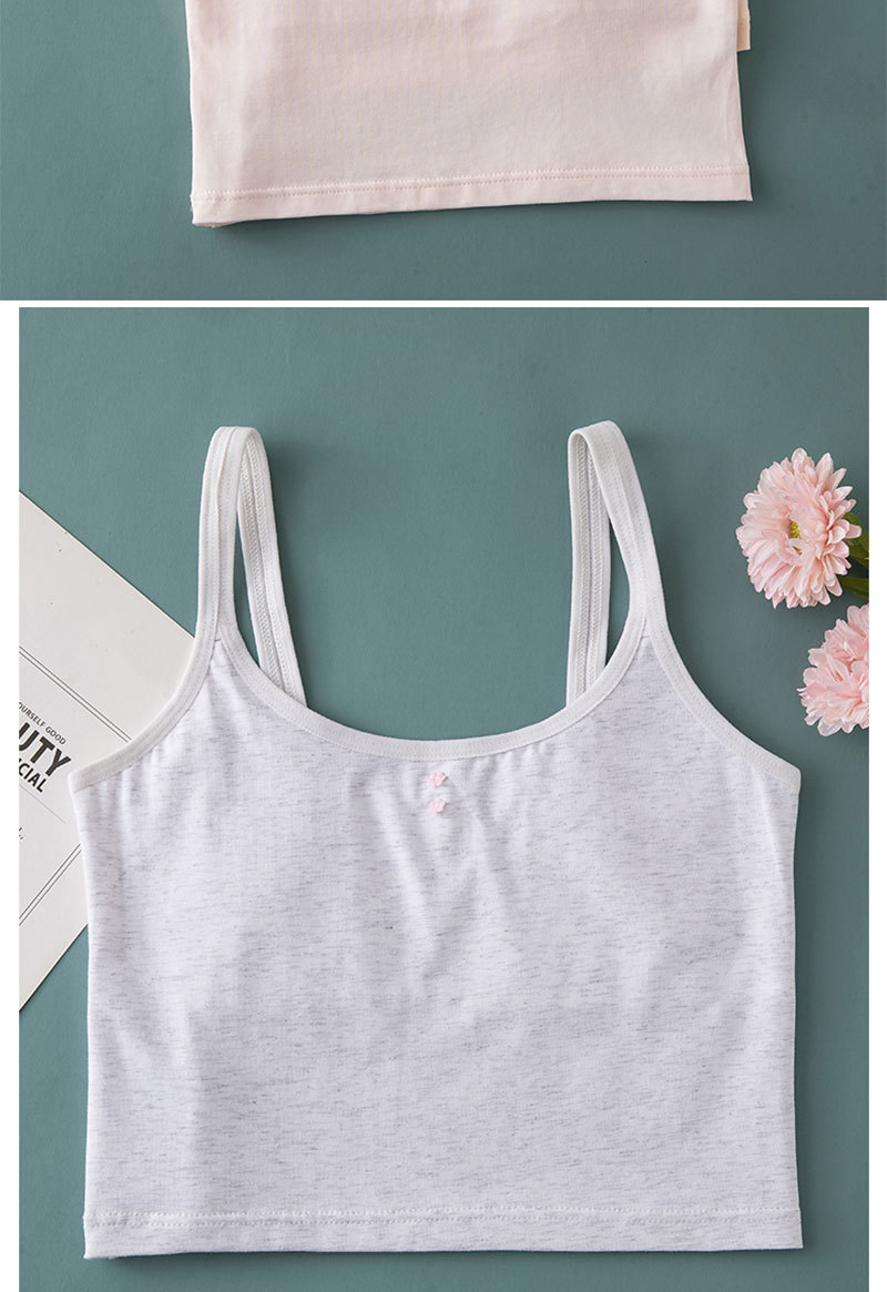 女童内衣发育期小学生纯棉小背心内穿第一阶段双层防凸点长款抹胸