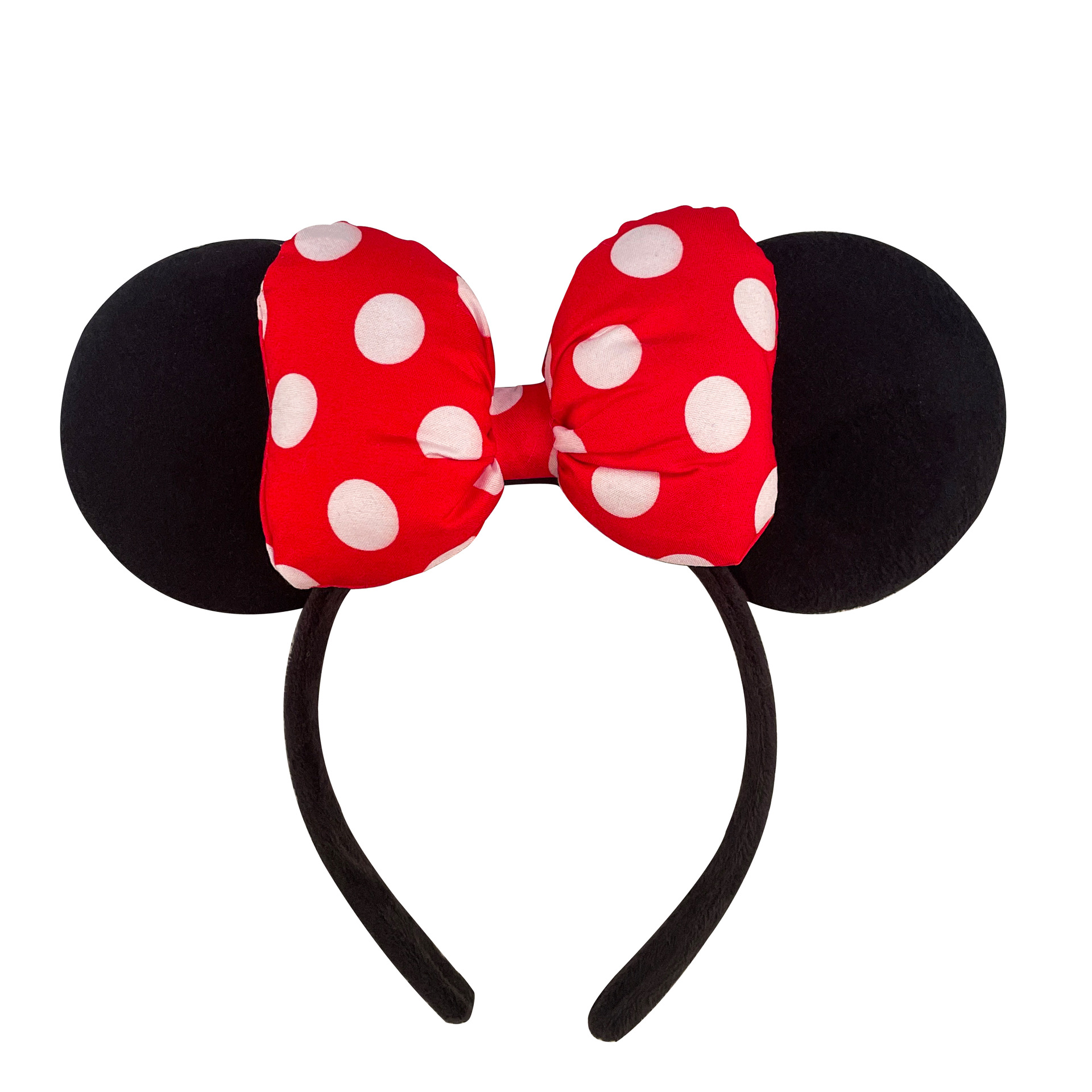 厂家甜美米奇米妮米老鼠头箍红色波点亮片蝴蝶结发卡游乐园拍照发