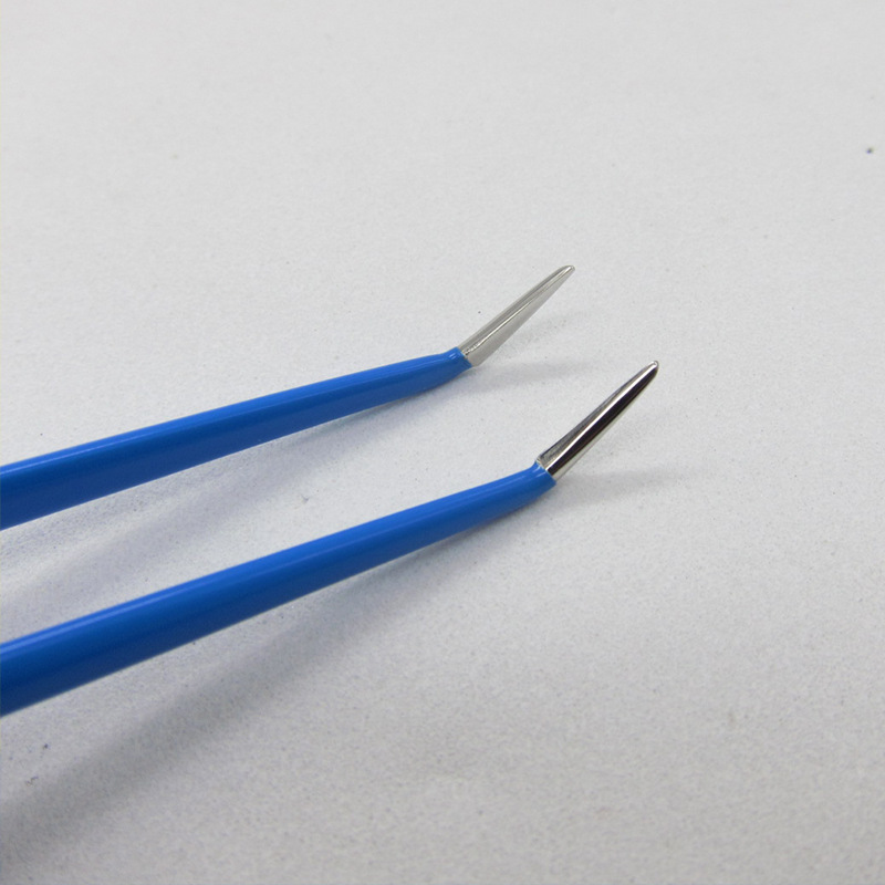 电刀设备配件双极电凝镊蓝色尼龙涂层一次性电凝镊子