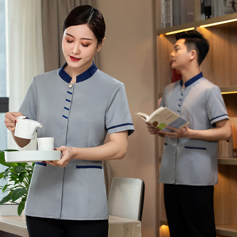 保洁工作服女短袖夏季酒店客房家政清洁工阿姨物业保洁服工装