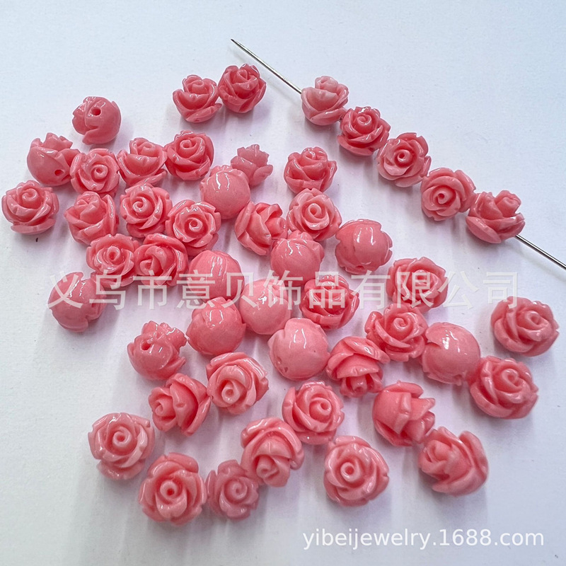 Synthetic Pink Pressed Scattered Beads Flowers Animal Fruit Ocean Implication Shell Embossed DIY Ornament Bracelet Necklace Accessories