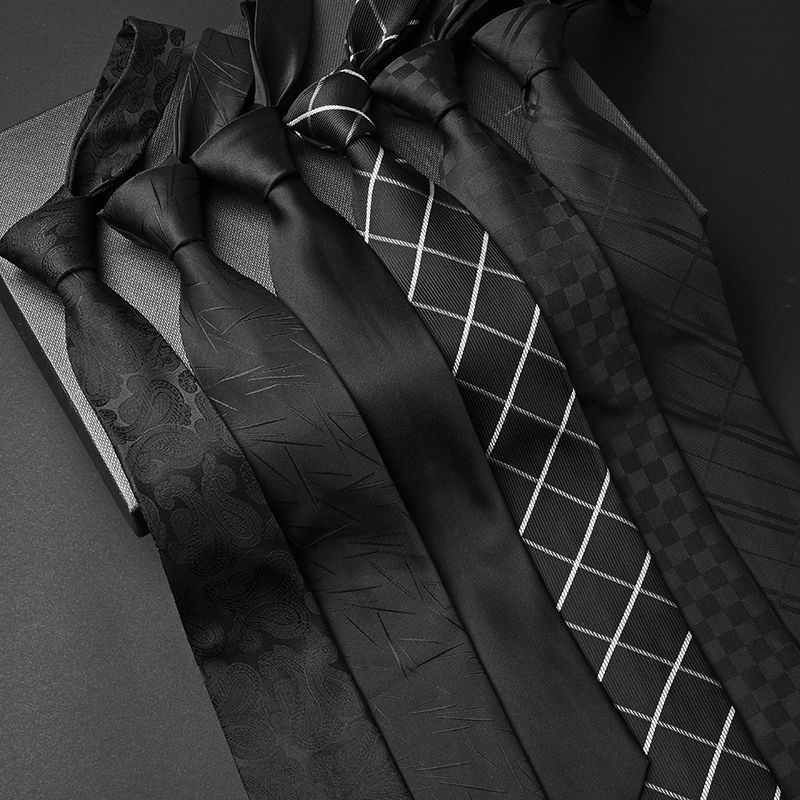 领带男黑色领带商务正装8cm男士上班手打职业上班学生结婚条纹