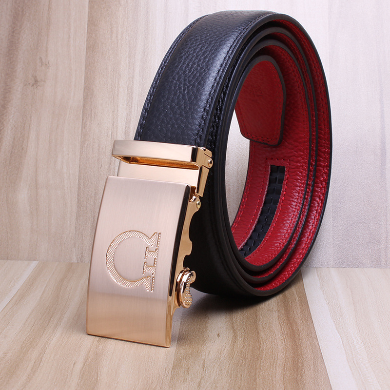 First Layer Leather Belt Men Automatic Leather Buckle Business Gifts Boys Belt Men Jeans Strap Factory Wholesale