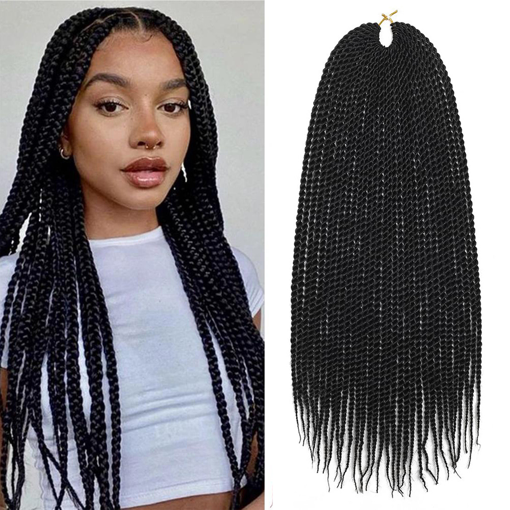 许昌跨境假发女非洲渐变色脏辫30根两股小细辫钩针发 box braid