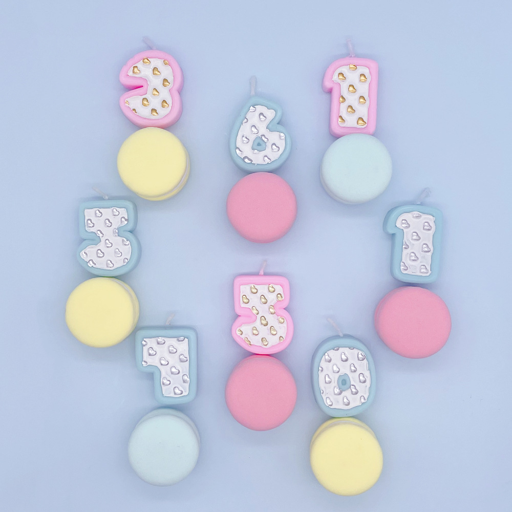 7color胖胖数字蜡烛可爱萌清新生日表白派对蛋糕蜡烛厂家批发