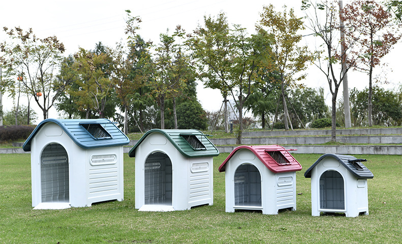 四季通用夏防晒宠物窝 大中小型犬金毛塑料狗棚 户外防雨狗笼狗窝