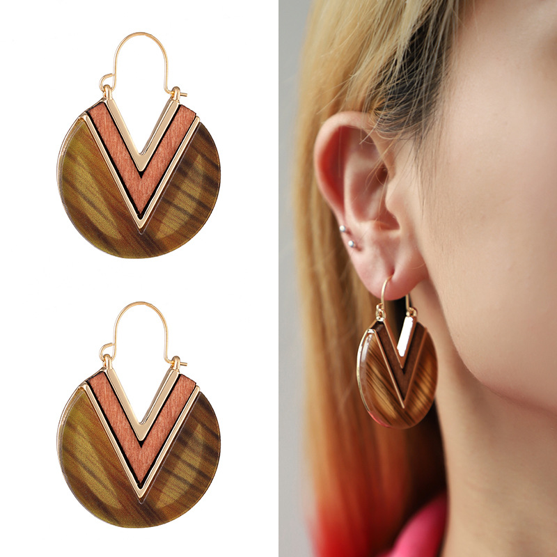 Kenjie Autumn and Winter New High-Grade Exquisite Acrylic Earrings Female Europe and America Cross Border Fashion Temperament Plate Earrings