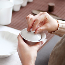 6ILY德化薄胎白瓷三才盖碗单个不烫手大号茶碗带盖陶瓷泡茶碗功夫