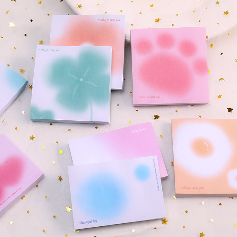 高颜值渐变色便利贴ins少女心备忘n次贴创意学生文具便签本记事贴