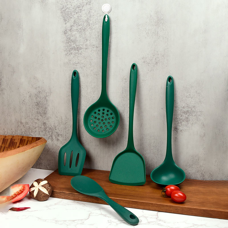 Silicone Spatula 5-Piece Set High Temperature Resistant Silicone Kitchenware Set Special Silicone Shovel Spoon for Household Cooking Non-Stick Pan