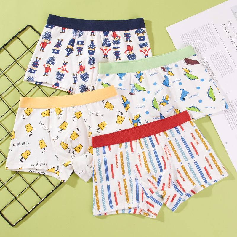 Children's Underwear Wholesale Boy's Boxer Shorts Medium and Large Boys Elementary School Baby Teenagers Underwear Men's Cotton