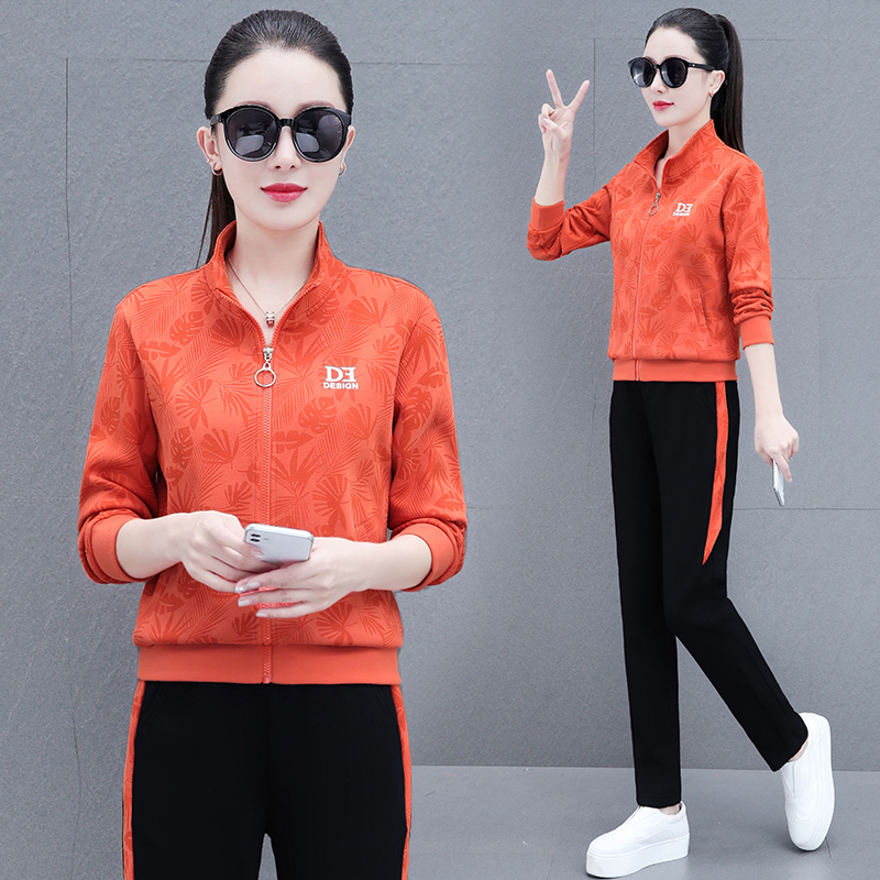 2023秋季新款女士休闲运动套装长袖长裤洋气跑步运动服女装两件套
