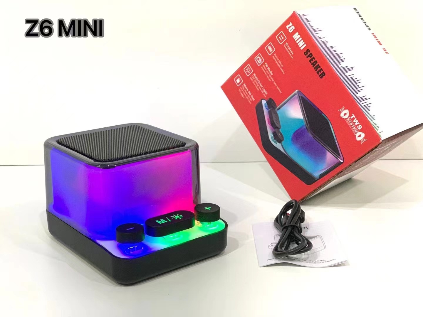 Z6mini Bluetooth Speaker Color Light Bluetooth Speaker Card Mini Gift Bluetooth Speaker Radio Speaker