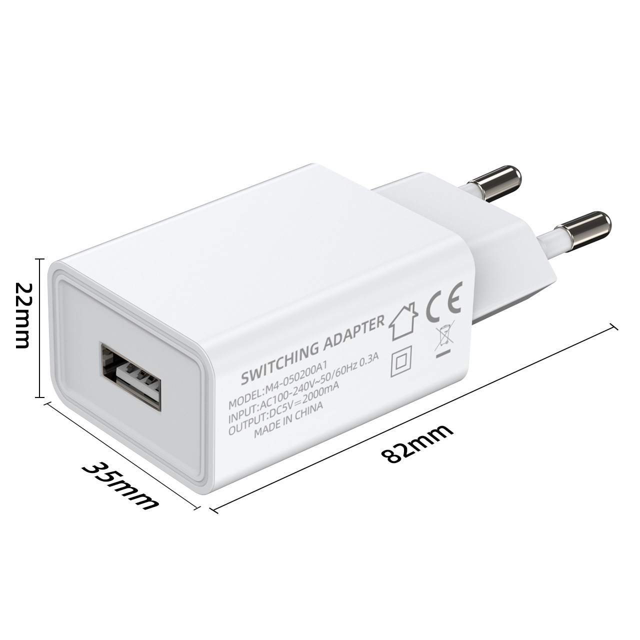 欧规5v2a充电器usb接口充电头适用于安卓苹果手机/监控头小家电