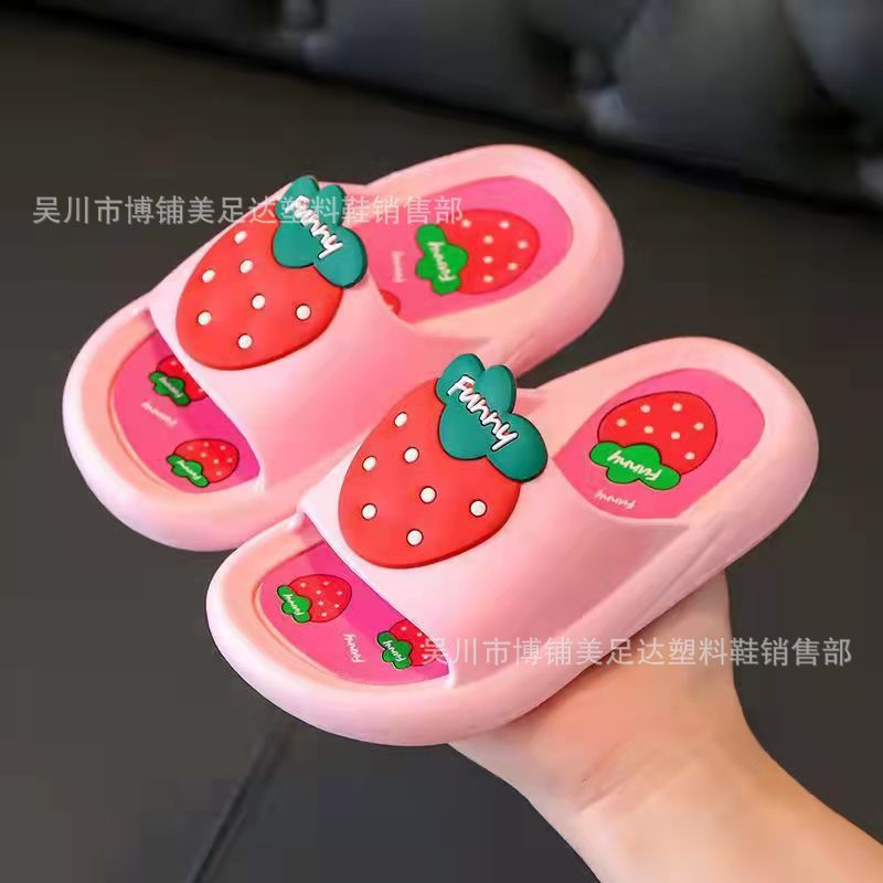 Boy Slippers Summer Children's Cartoon Cute Non-Slip Thick Bottom Soft Bottom Indoor Shoes Baby Boy Slippers Spring and Summer