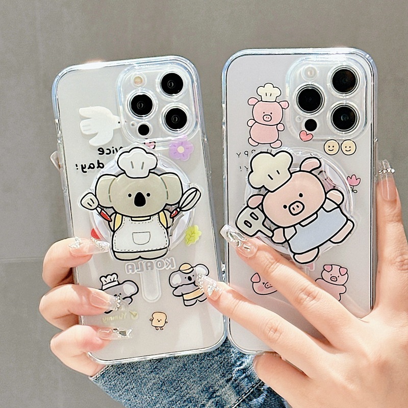 磁吸支架苹果15手机壳iphone14plus透明壳套13promax12 图片_高清大图