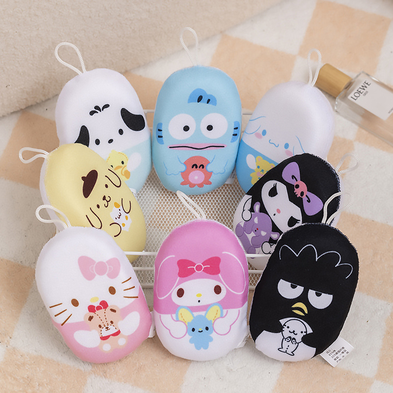 Cartoon Household Bath Sponge Cute Bath Loofah Girl's Heart Soft Mesh Sponge Bath Sponge Bath Bomb Foaming Net