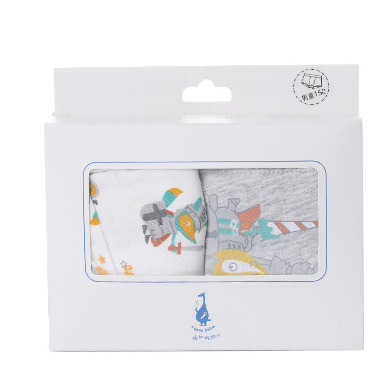 Factory Direct Supply White with Display Window Gift Box Cartoon Animal Rectangular Underwear Socks Storage Box Customizable