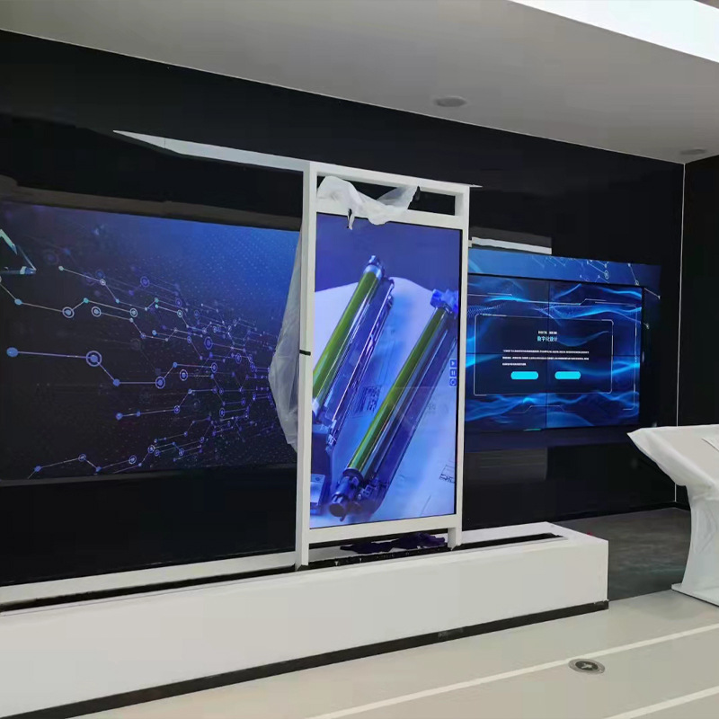 互动滑轨屏电动滑轨电视交互数控led显示屏触摸查询一体机