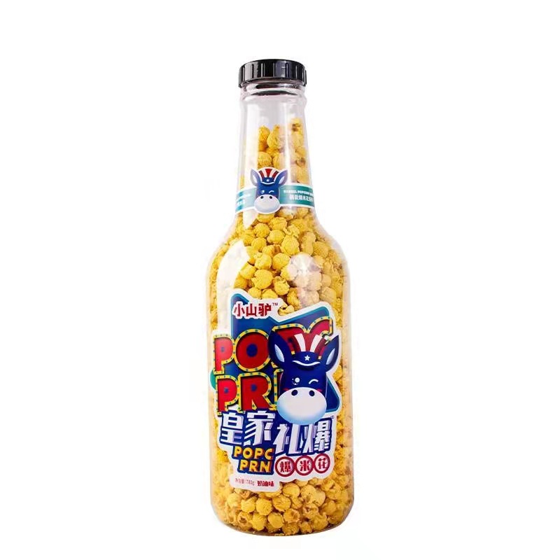 小山驴皇家礼爆爆米花百乐瓶儿童网红休闲膨化零食小吃焦糖奶油味