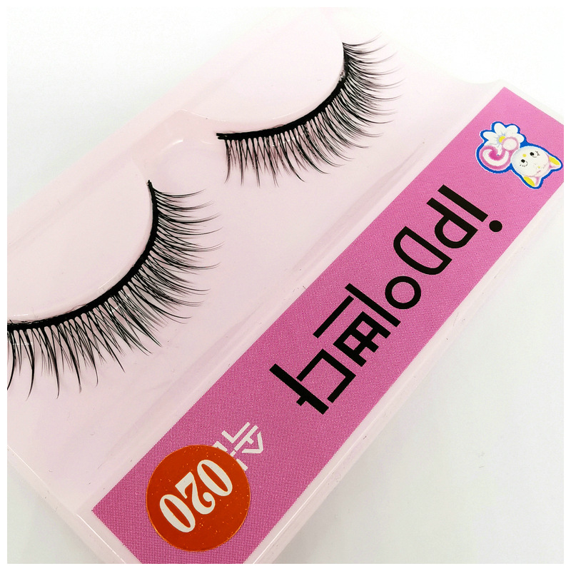 Korean Kitten False Eyelashes 020 Black STEM Natural Long 10 Pairs of Soft Extremely Fine Hair Eyelash Factory Wholesale