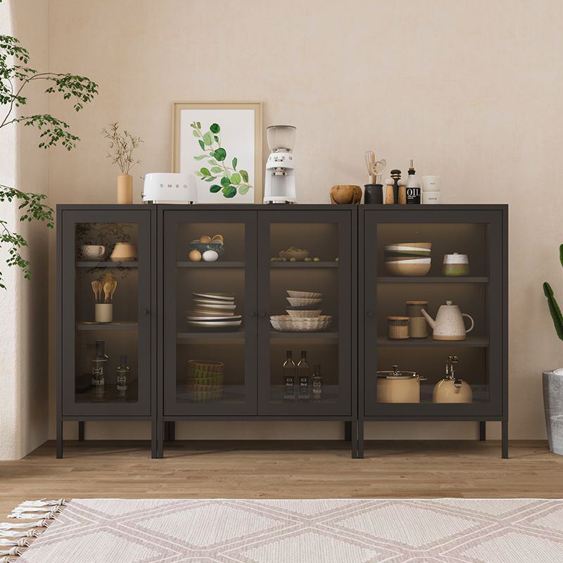 z瞏6收纳柜落地矮书柜靠墙带玻璃门简约餐边柜儿童书架客展示储物