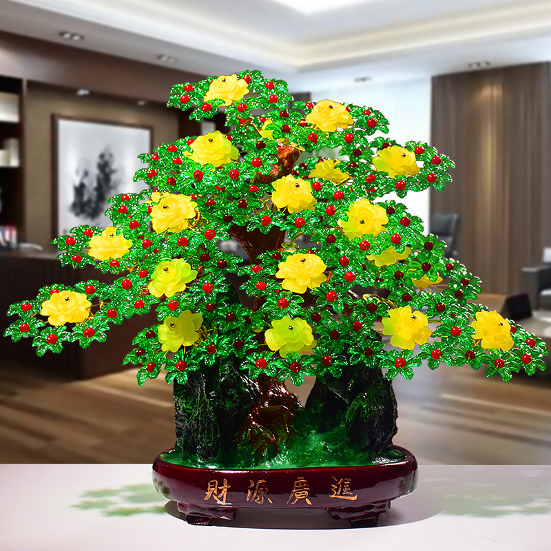 摇钱树成品十字绣