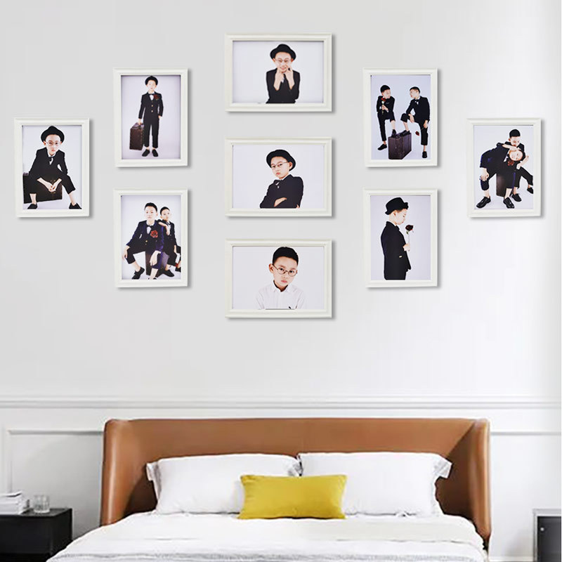 新品相框 照片墙 7寸组合相框 九宫格 婚纱影楼礼品