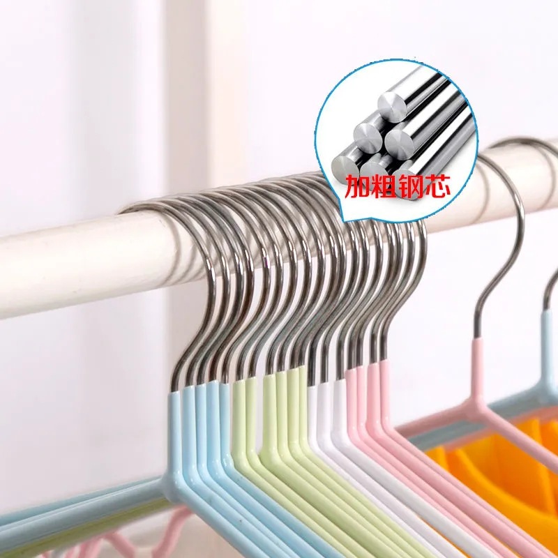 Mingqian Pvc Coated Hanger Home Non-Slip Clothes Hanger Bold Adult Hanger Nano Groove Clothes Hanger Hot Sale