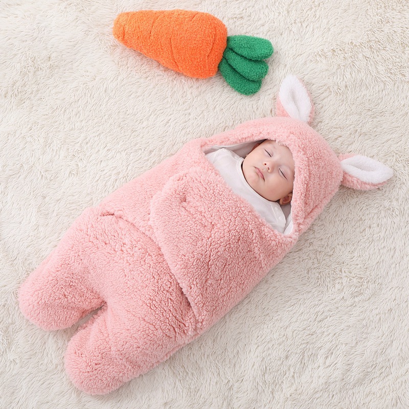 Baby's Newborn Autumn and Winter Thickened Newborn Swaddling Quilt Baby Sleeping Bag Anti-Startle Swaddling Baby Baby Products