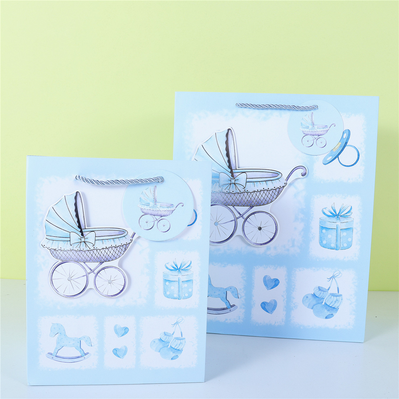 Baby Series Paper White Card Tote Bag Baby Paper Bag Spot Girl Gift Bag 3D Craft Shopping Bag