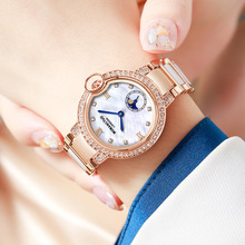 厂家直销新款陶瓷女士手表潮流时尚贝母表盘进口机芯防水钢带腕表