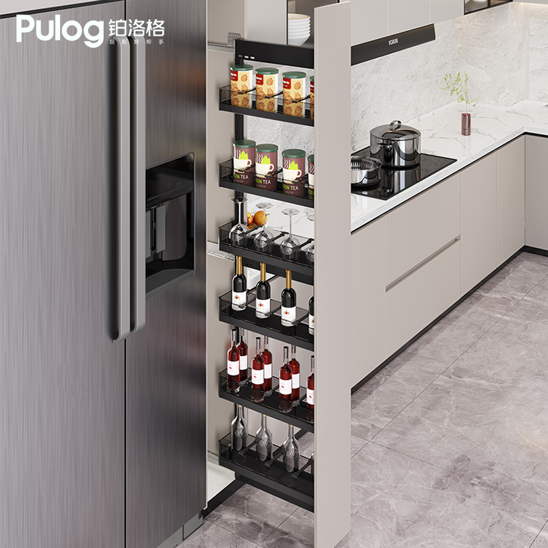 批发厨房大小怪物橱柜冰箱旁侧边夹缝高柜拉篮零食柜抽拉高深侧拉