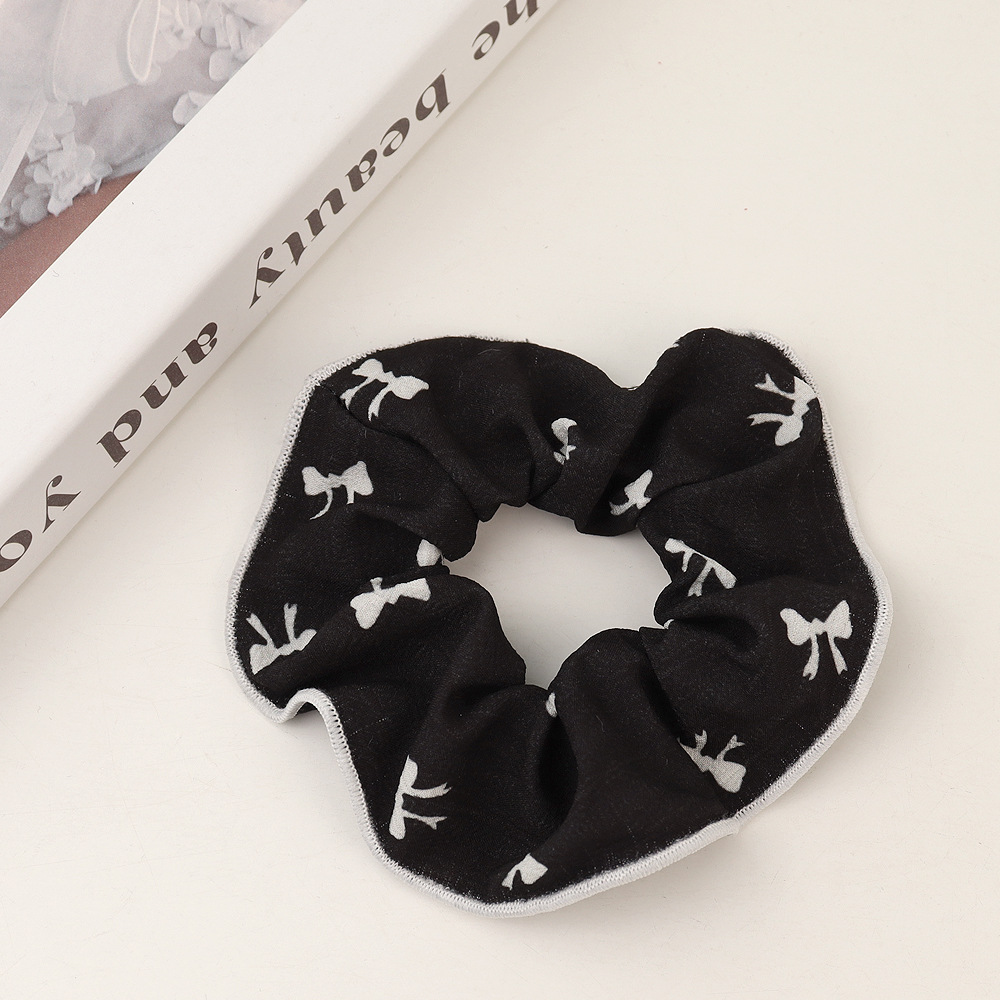 Yingmin Accessory Korean and French Style Elegance Bow Pleated Large Intestine Ring Hair Band Girls Ponytail Bun Hair Rope Hair Accessories