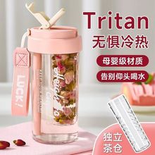 tritan水杯女生高颜值夏季水壶耐高温儿童吸管杯子孕产妇新款水壶