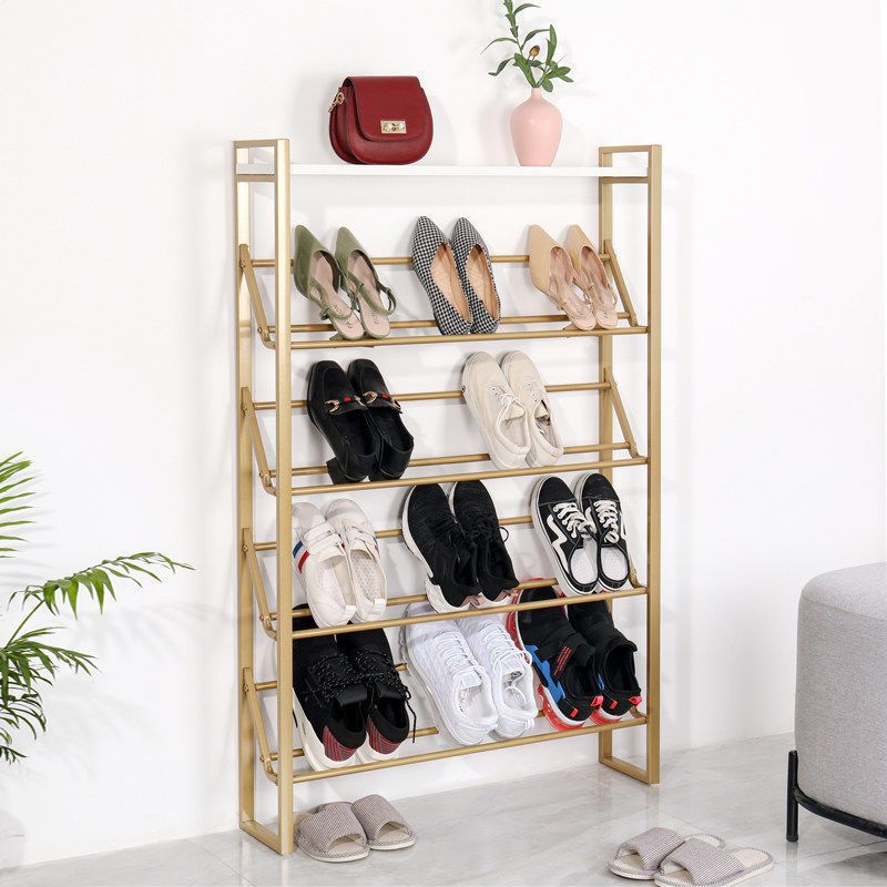 铁艺鞋架轻奢简约进门落地拖鞋收纳架家用多层放鞋子的架子鞋门口