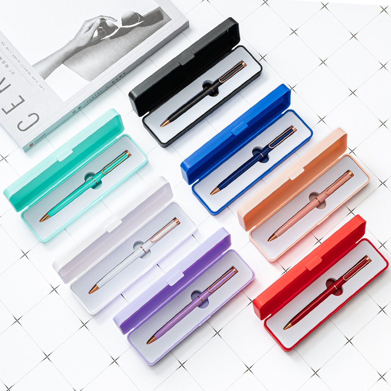 创意小清新塑料笔盒 糖果色学生文具包装盒卡通礼品笔盒现货批发