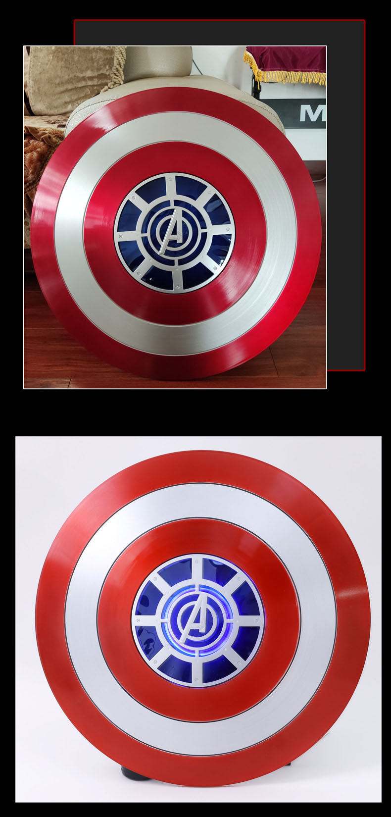 复仇者联盟4美国队长的盾牌1比1万圣节玩具cos道具挂件酒吧装饰