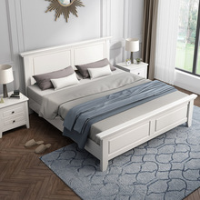 美式轻奢实木床双人床1.5米1.8m现代简约欧式主卧韩式田园风白色