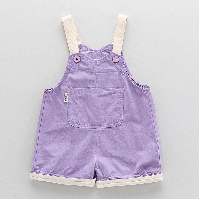 女童背带裤夏薄款洋气女宝宝短裤2021小童装新款95棉休闲婴儿裤子