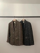 【售空勿拍】韩国东大门Underson冬季新款时尚人字纹休闲西服外套