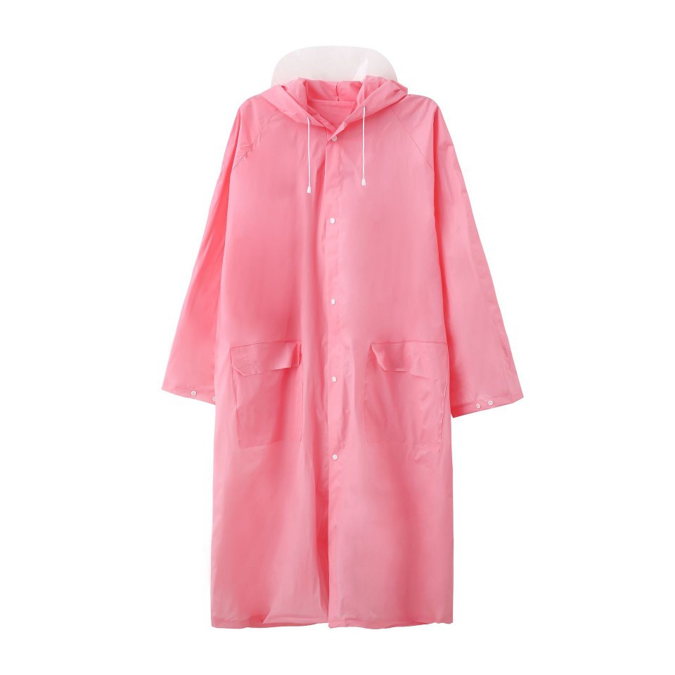时尚eva高端非一次性雨衣雨披加厚连体徒步骑行旅游束口袋帽檐款