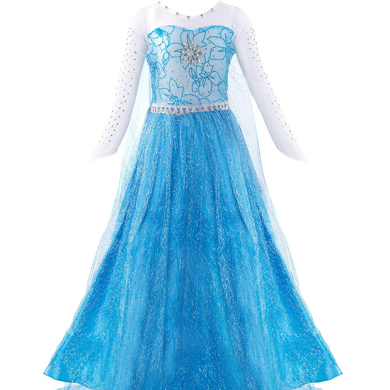 定制代工冰雪奇缘艾莎公主裙艾尔莎爱莎公主裙跨境竞品质量保证