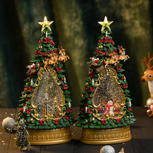 圣诞节平安夜圣诞树飘雪高端音乐盒儿童生日礼物八音盒水晶球梦幻