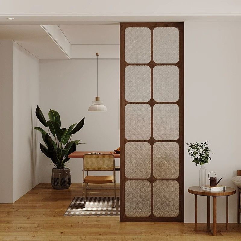 实木复古海棠花玻璃隔断入户玄关长虹洗手台餐客厅宫格子遮挡屏风