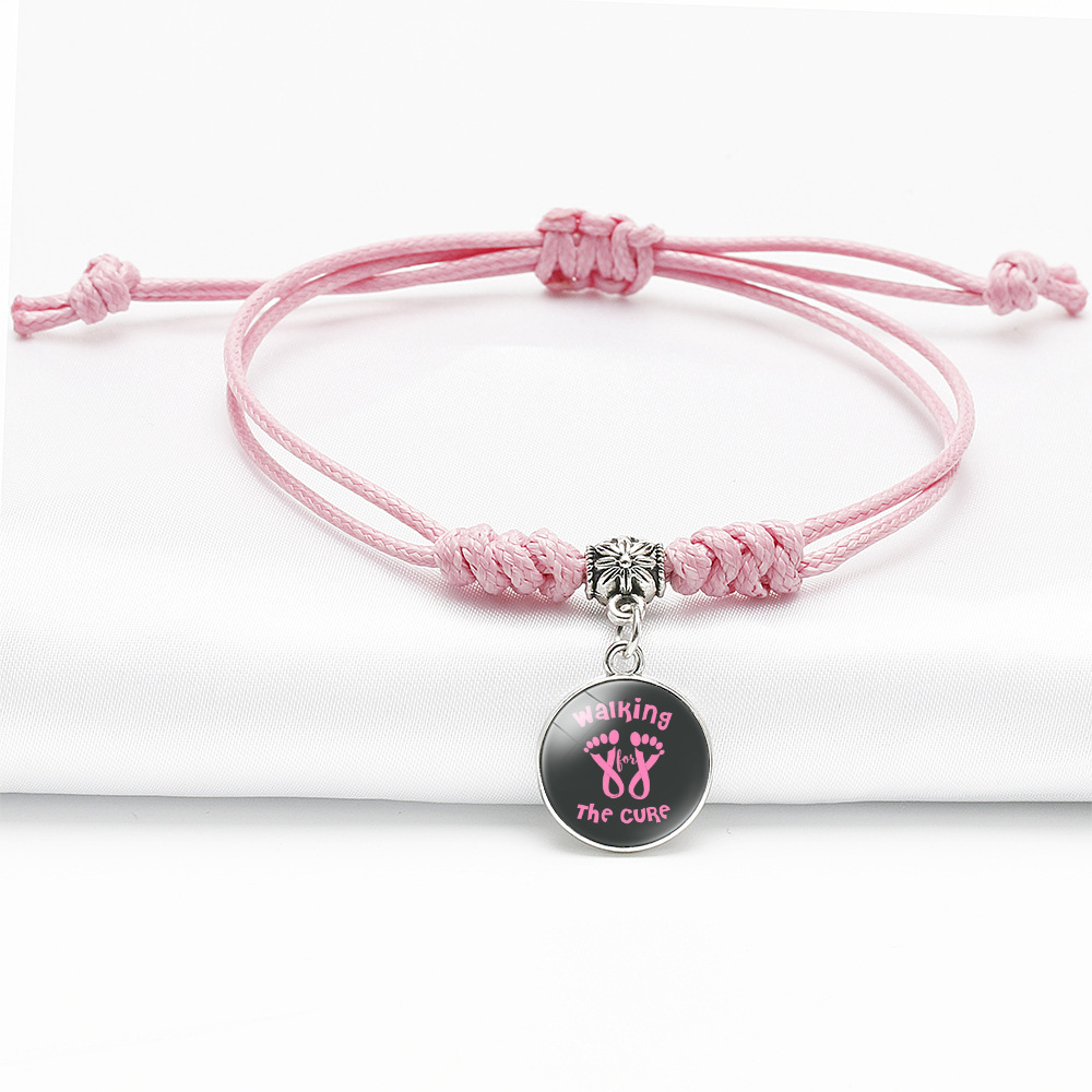 Fan Band Dorje Knot Carrying Strap Breast Cancer Awareness Women's Handmade Bracelet