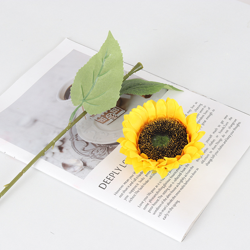 Single Sunflower Artificial Flower SUNFLOWER Home Hotel Office Indoor Decorative Fake Flower Decoration Photo Props