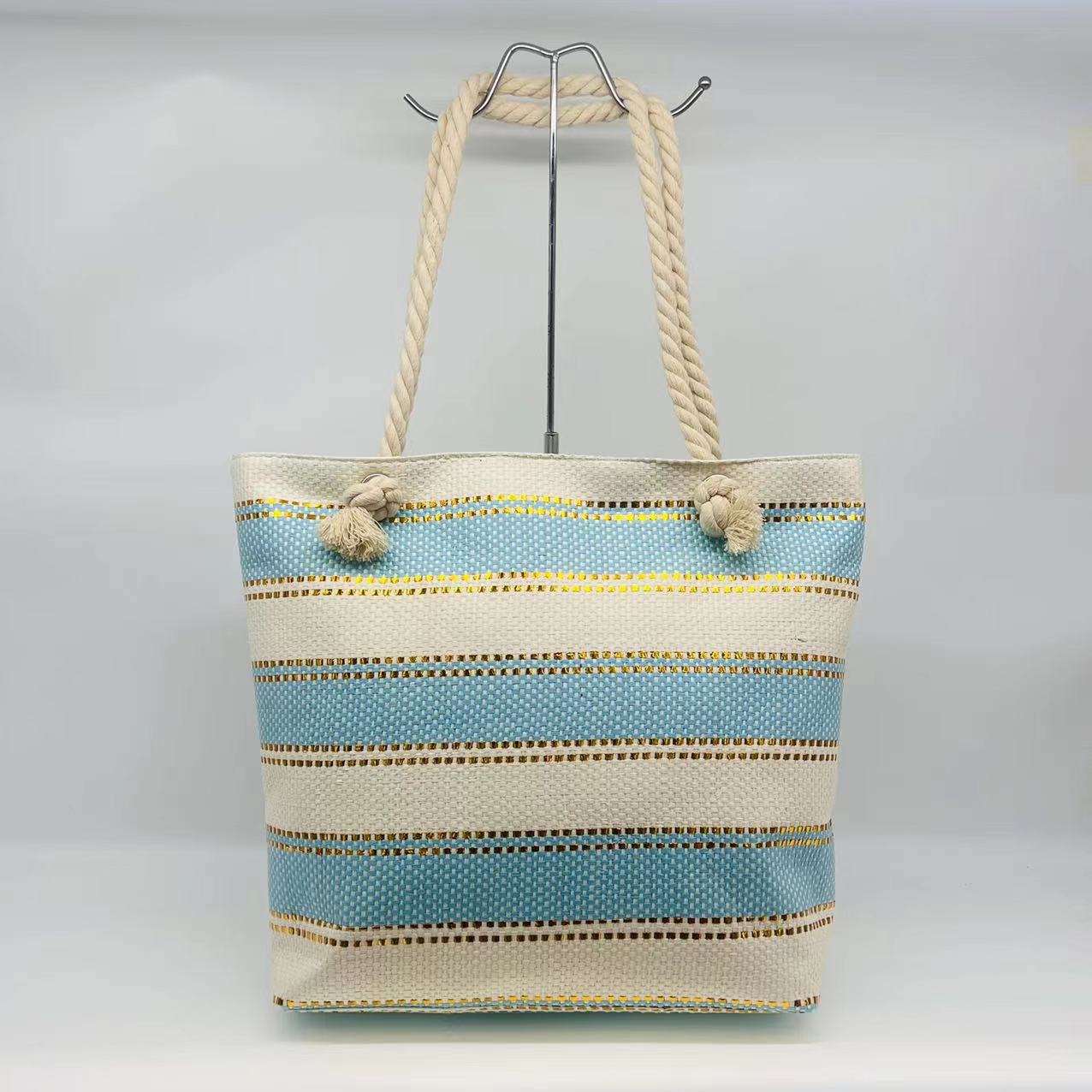 New Straw Bag Women's Big Bag Shopping Bag Cotton String Portable Beach Bag Foreign Trade Handbag Wholesale