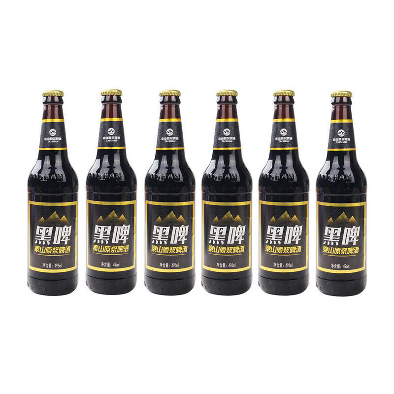 山东特产泰山原浆啤酒黑啤450毫升*6瓶365天保质期德国工艺含酵母-阿