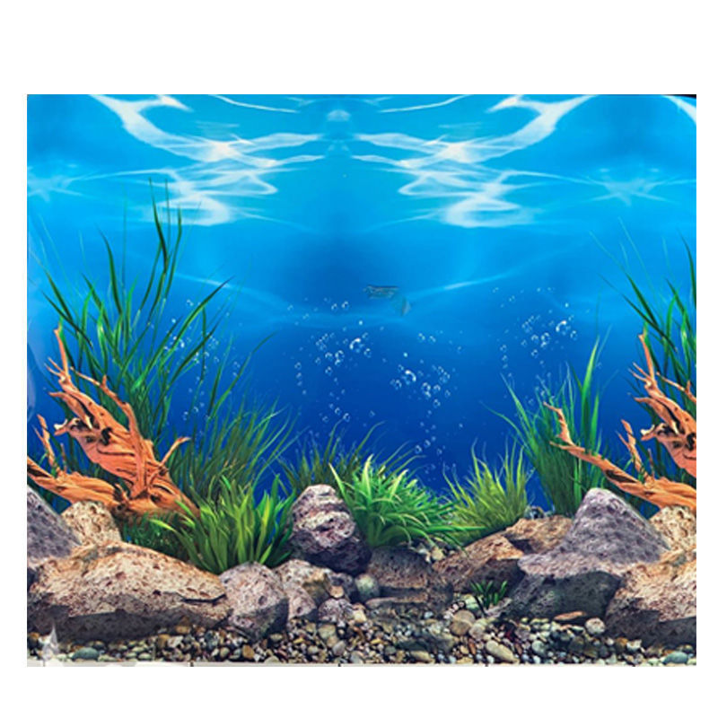 鱼缸背景纸背景纸画高清图3d立体造景水族箱贴纸自粘壁画装饰板